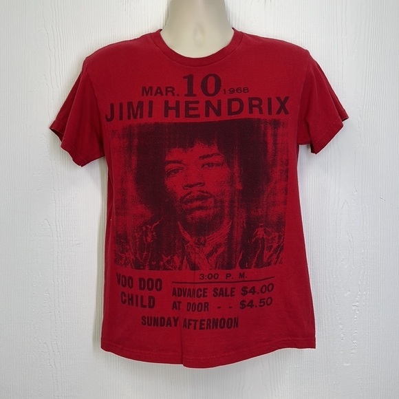 Stone Free - Jimi Hendrix Voo Doo Child Graphic Red Short Sleeve T Shirt Medium - Picture 2 of 8